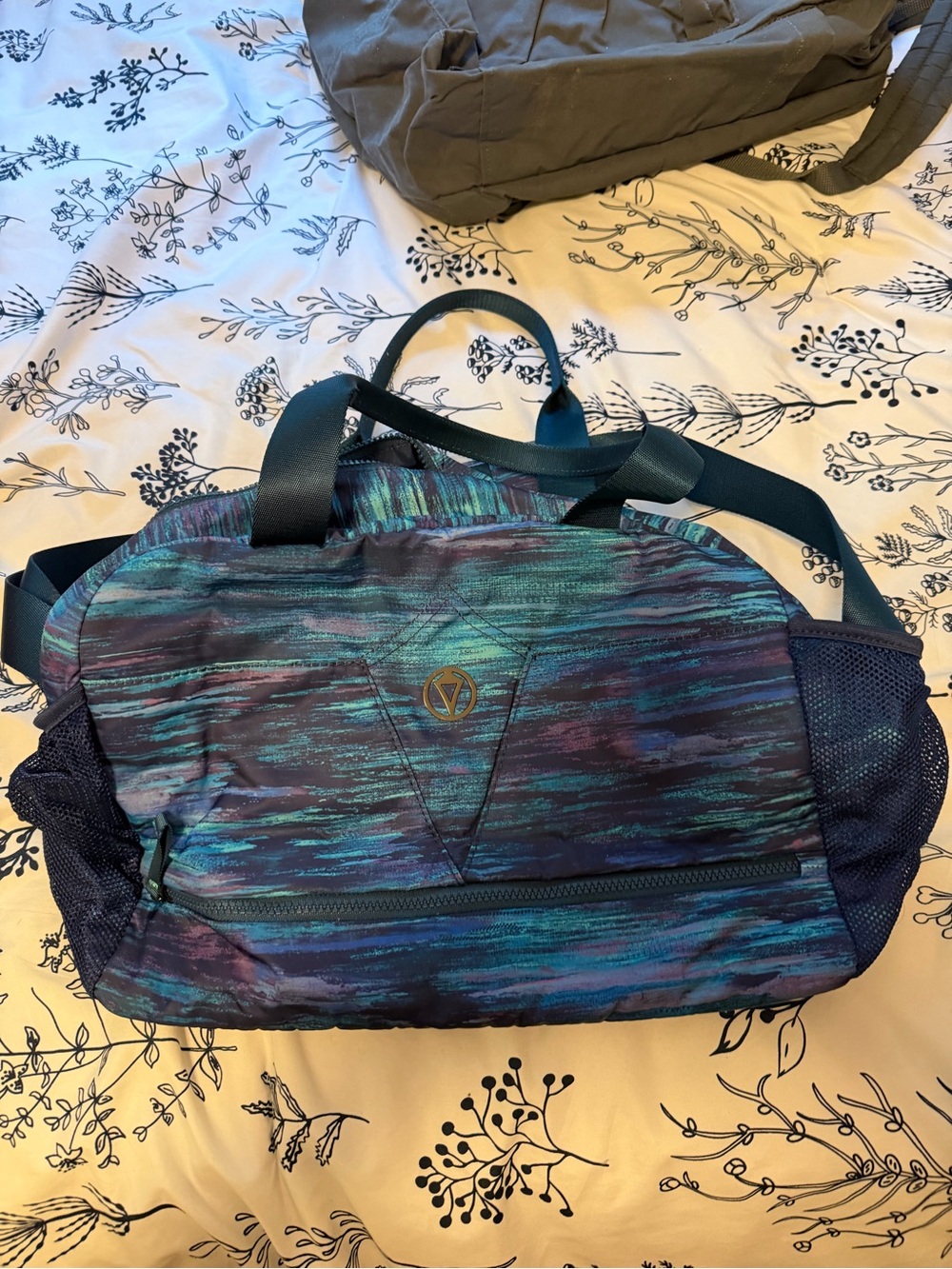 Ivivva Travel Duffel Bag in Teal-Blue Pattern